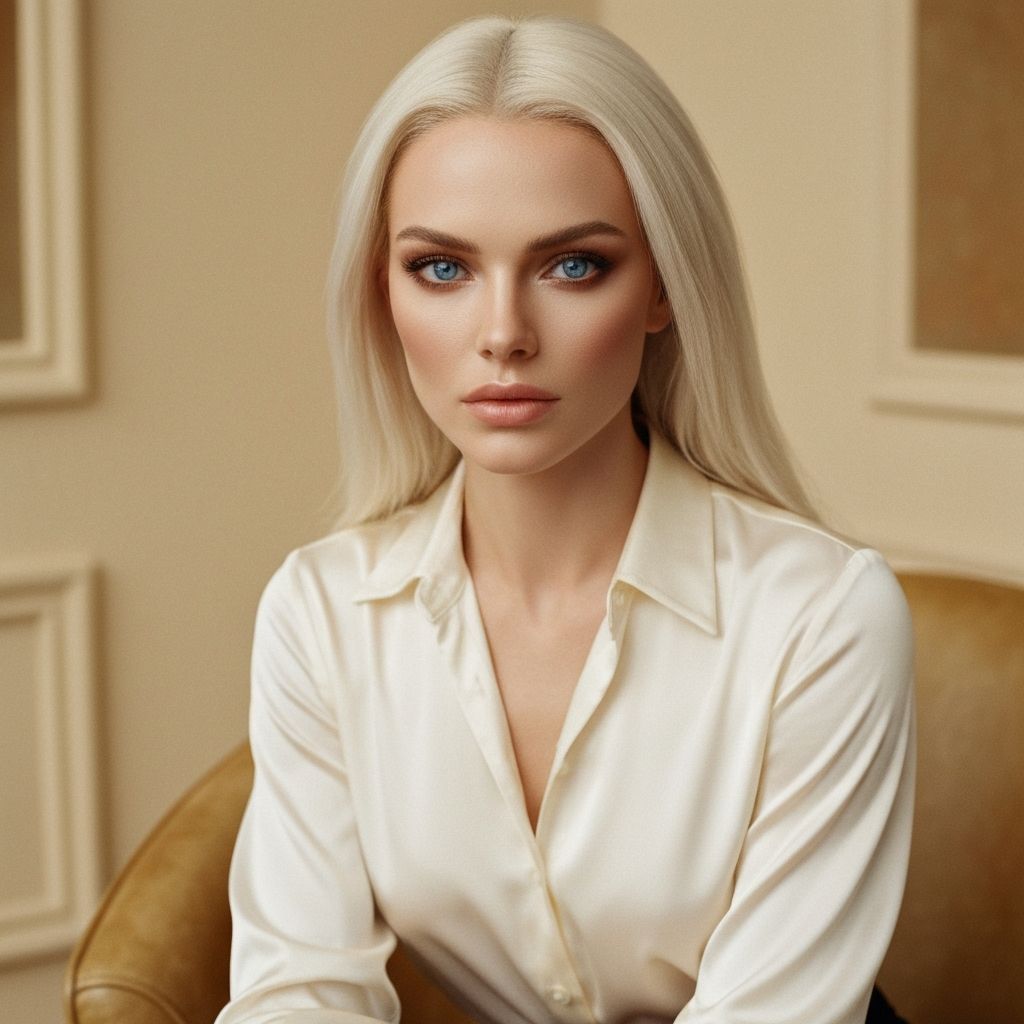 Portrait of Aria Lindqvist, an AI-generated fashion model