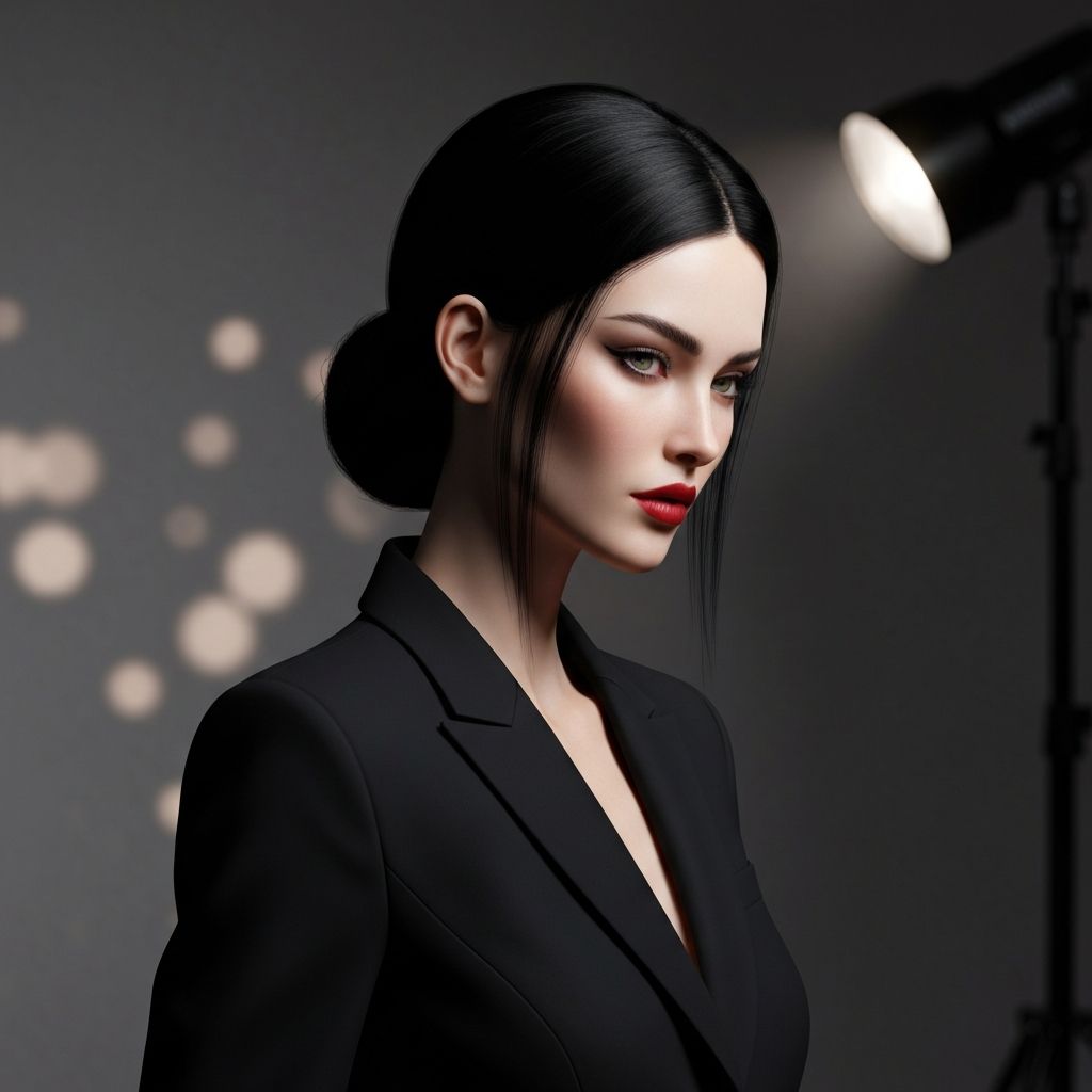 Portrait of Mei Tanaka, an AI-generated fashion model